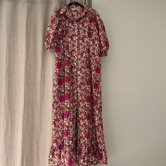Mille Resort & Travel Laurel Floral Peasant Prairie Maxi Dress Size XL - Picture 5 of 8